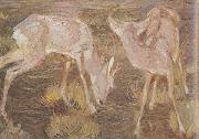Franz Marc Deer at Dusk (mk34) oil painting